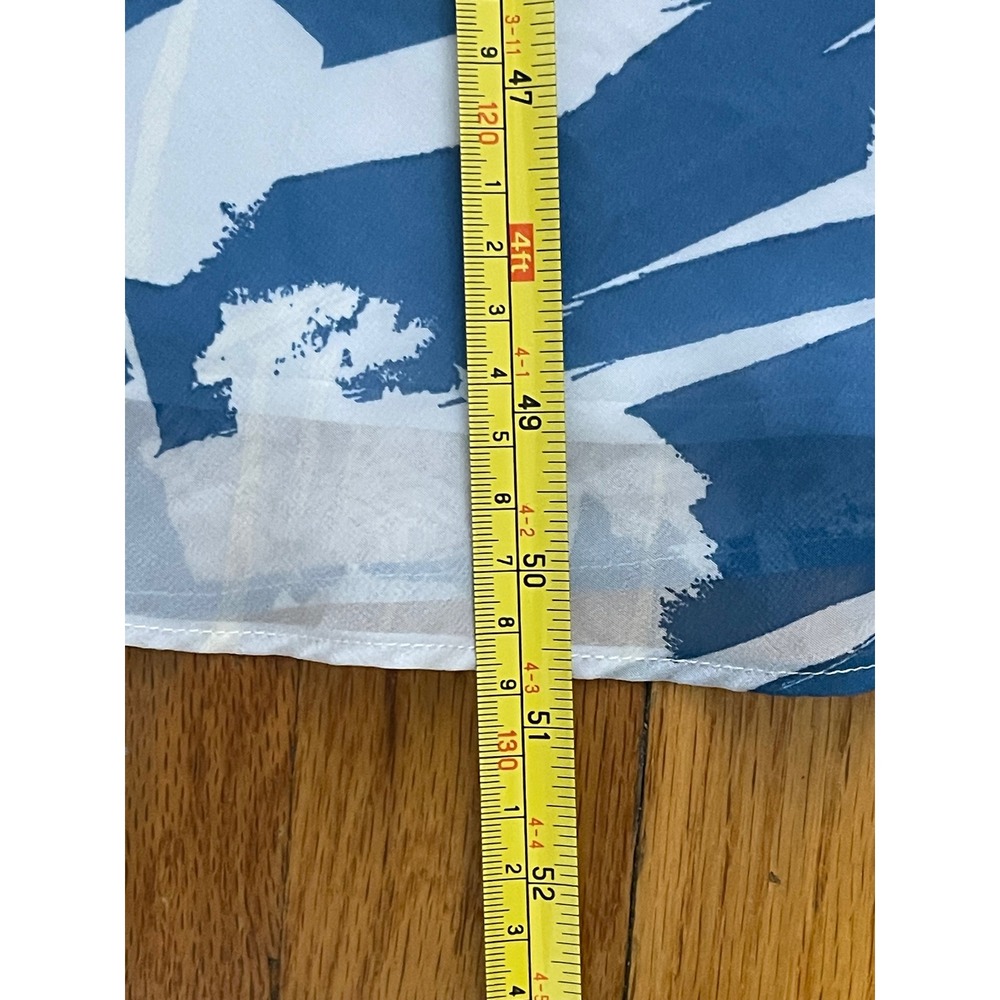 CALVIN KLEIN Slip Midi Dress Blue White NEW Beach Casual Spring Lightweight - Picture 10 of 11